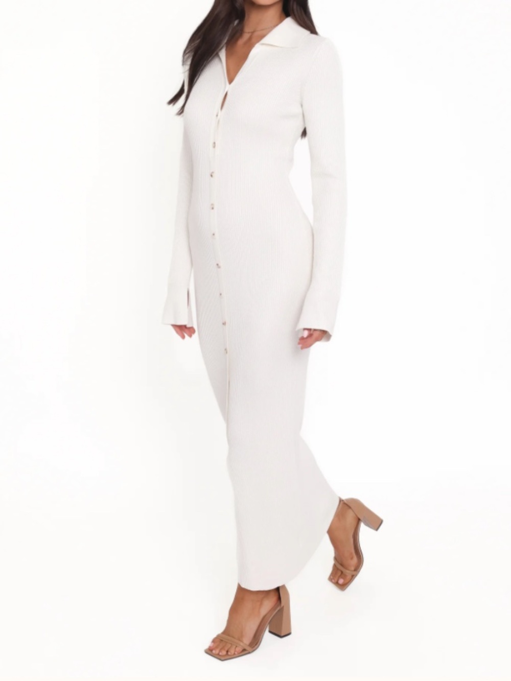 Petal and Pup White Long Sleeve Sweater Dress